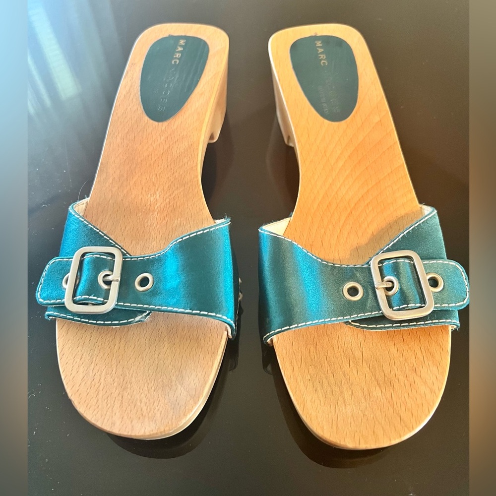 Marc Jacobs Teal Wooden Sandal size 8